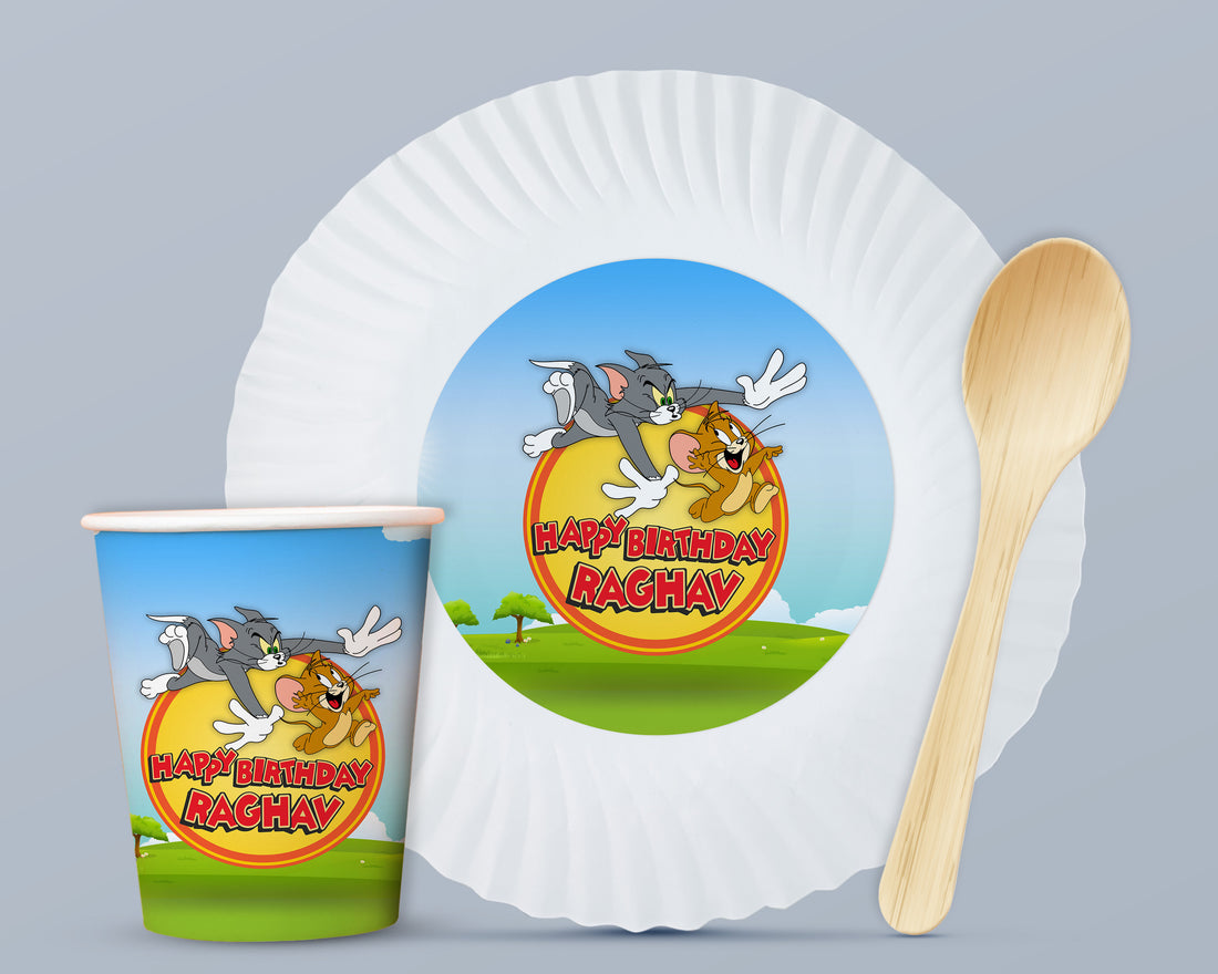 Tom and Jerry Theme Party Cups and Plates Combo