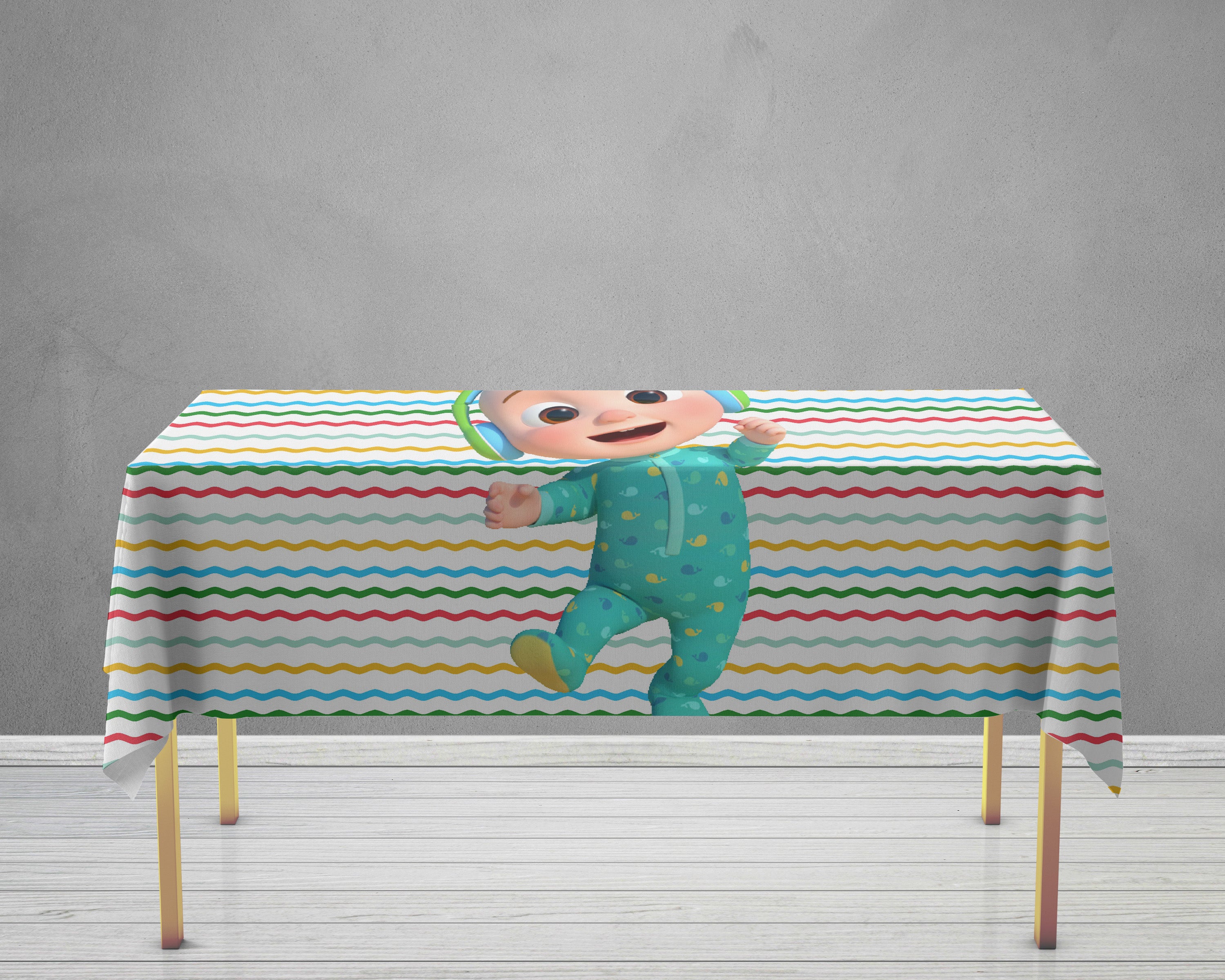 Coco Melon Theme Cake Tablecover