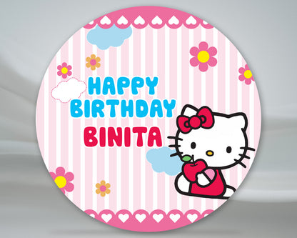 Hello Kitty Theme Customized Round Backdrop - image 2 of 5 | Party Supplies India