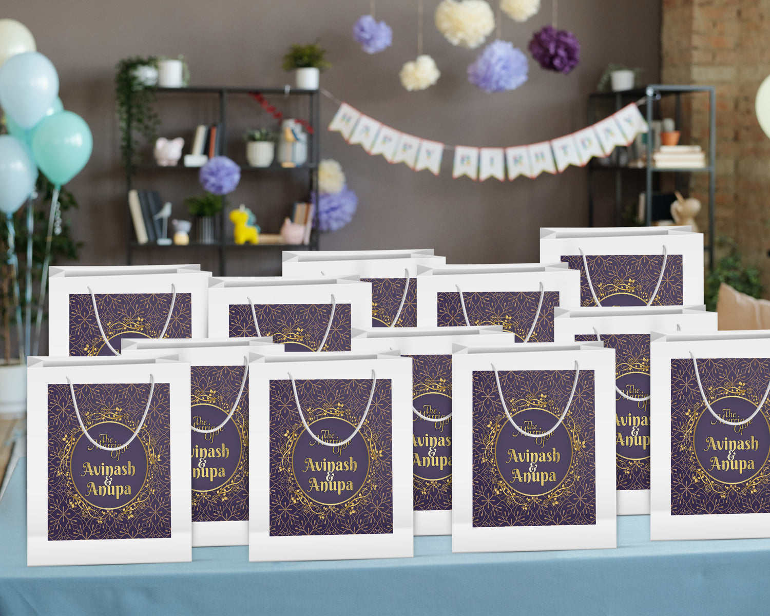 Wedding Theme Personalized Oversized Return Gift Bag - image 4 of 5 | Party Supplies India