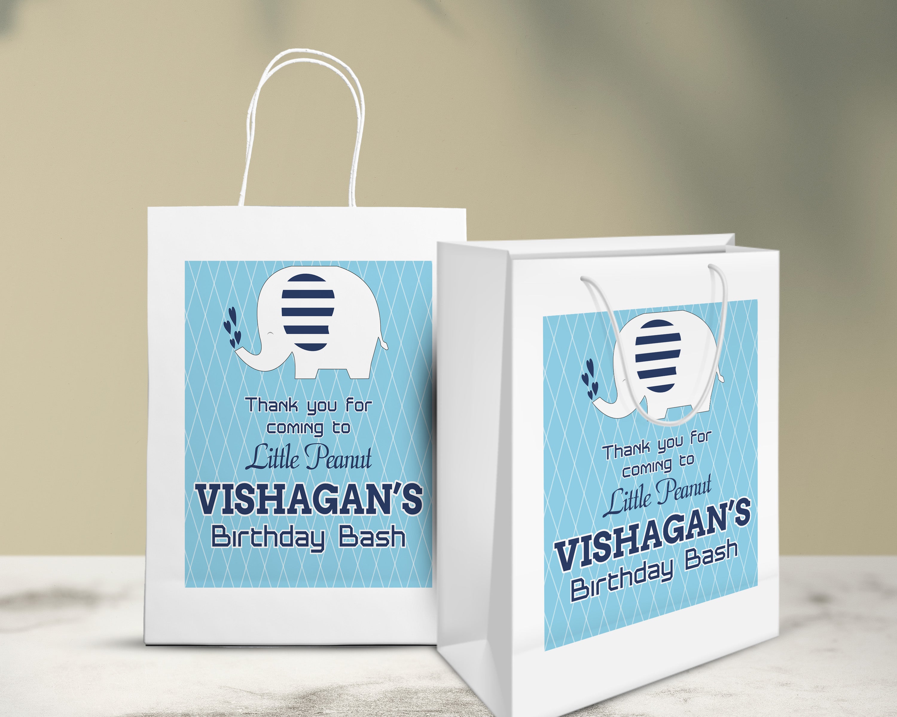 Blue Elpehant Theme Oversized Return Gift Bag - image 5 of 5 | Party Supplies India