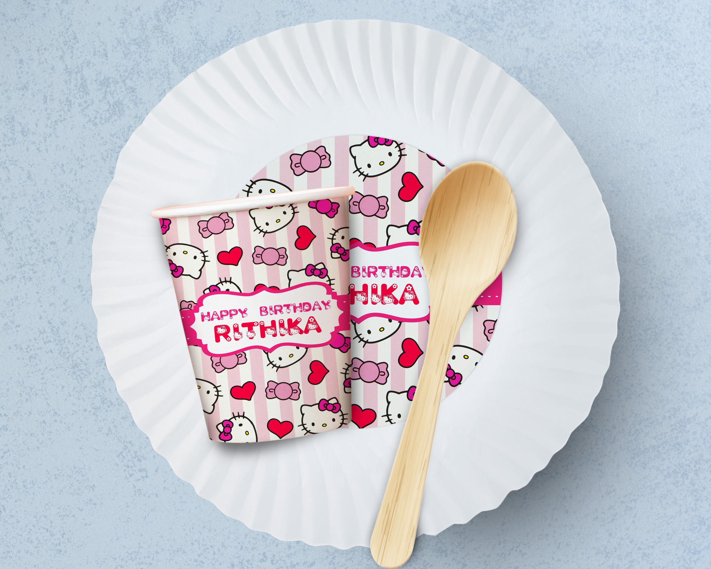 Hello Kitty Theme Party Cups and Plates Combo