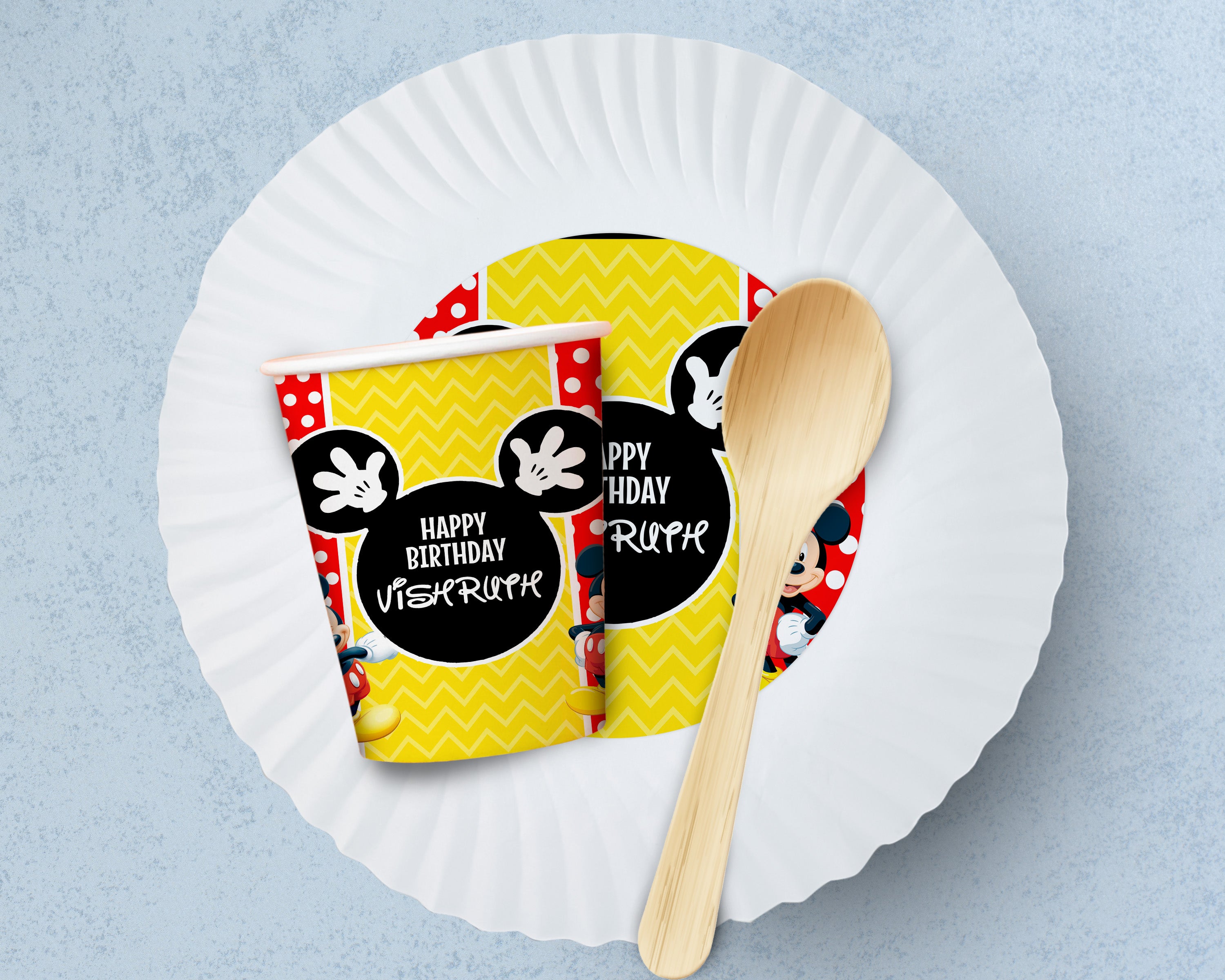 Mickey Mouse Theme Party Cups and Plates Combo