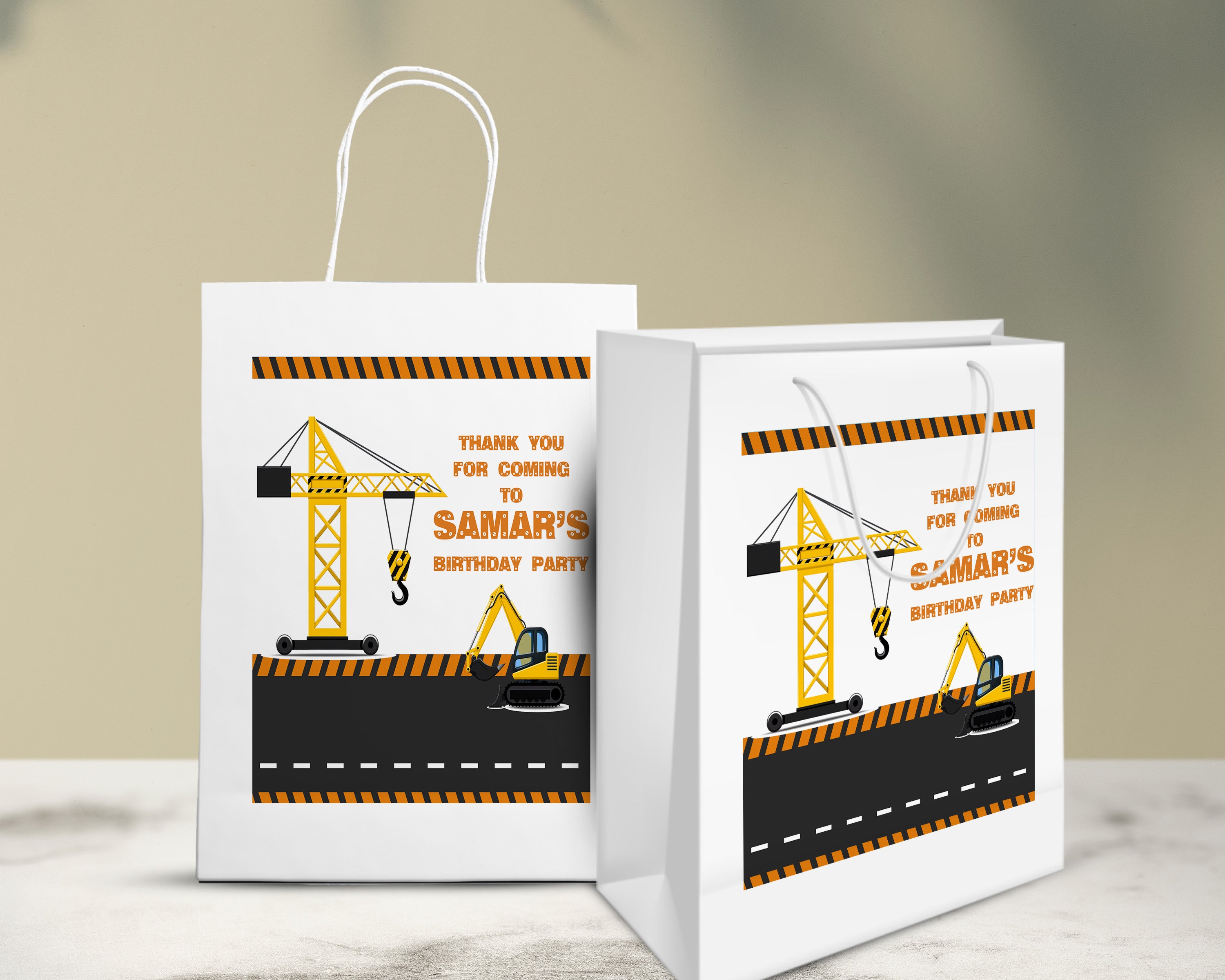 Construction Theme Oversized Return Gift Bag