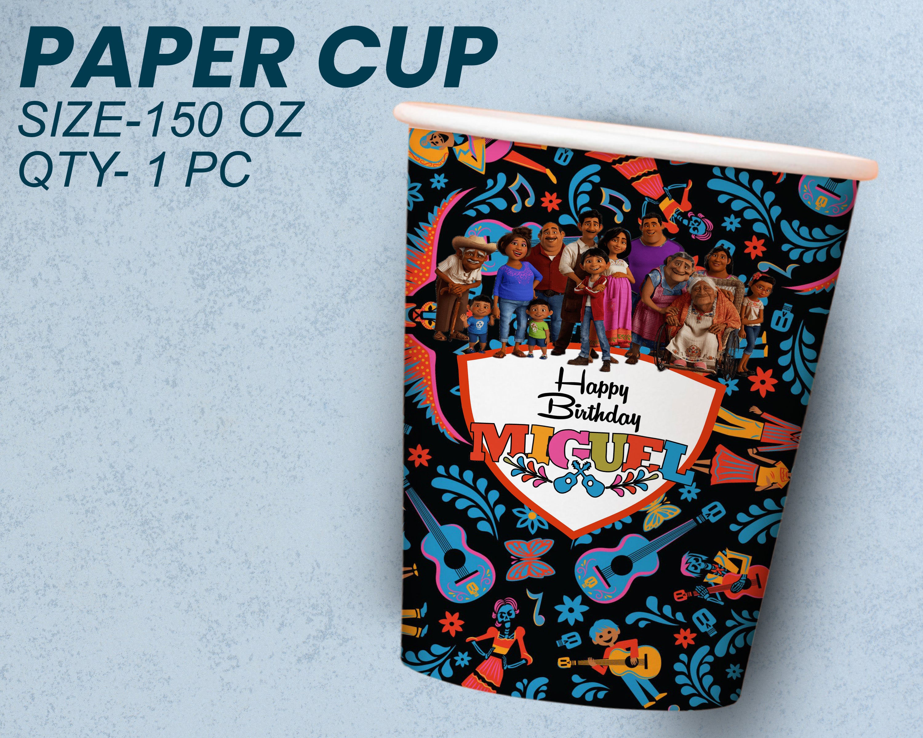 Coco Theme Party Cups and Plates Combo