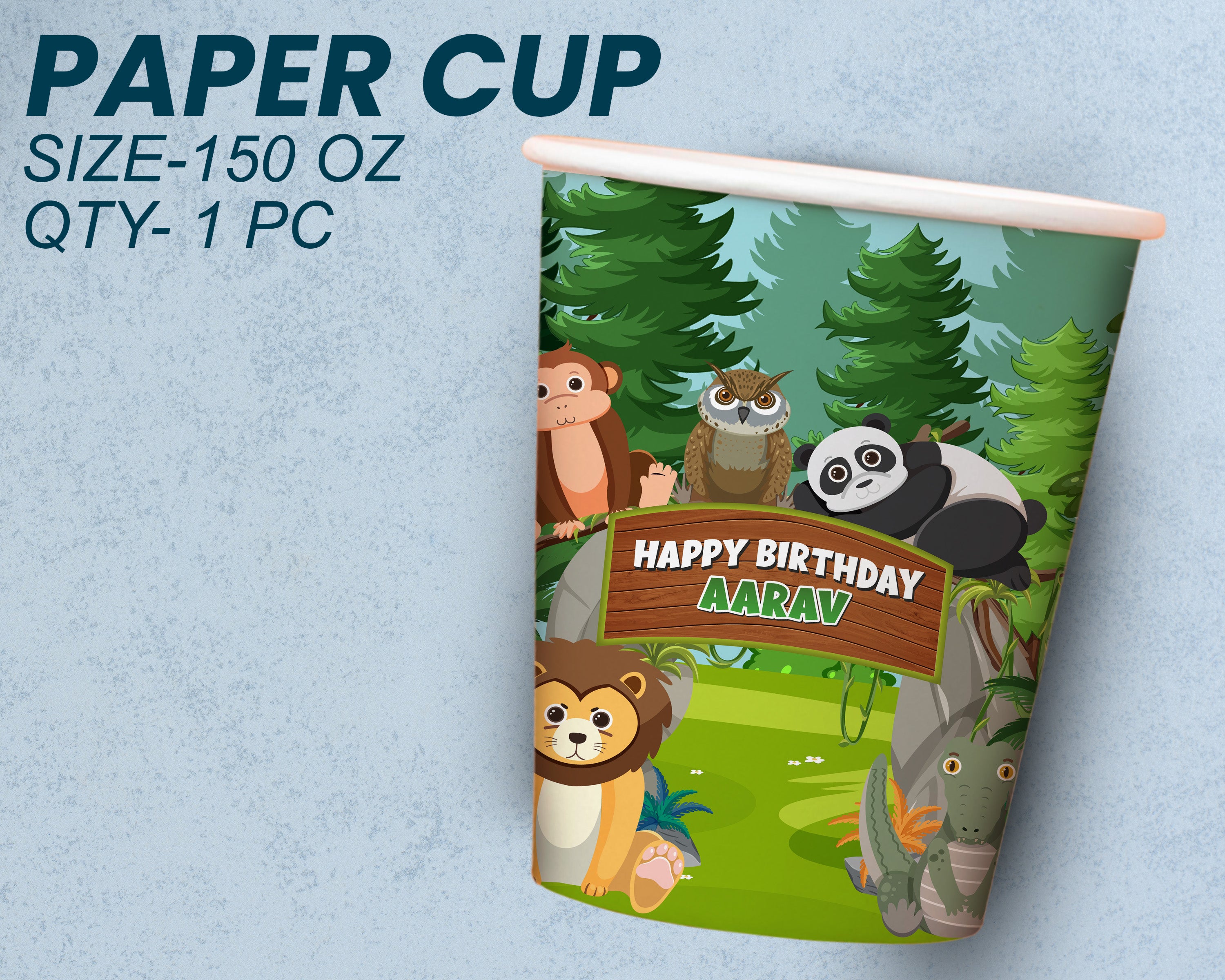 Jungle Theme Party Cups and Plates Combo