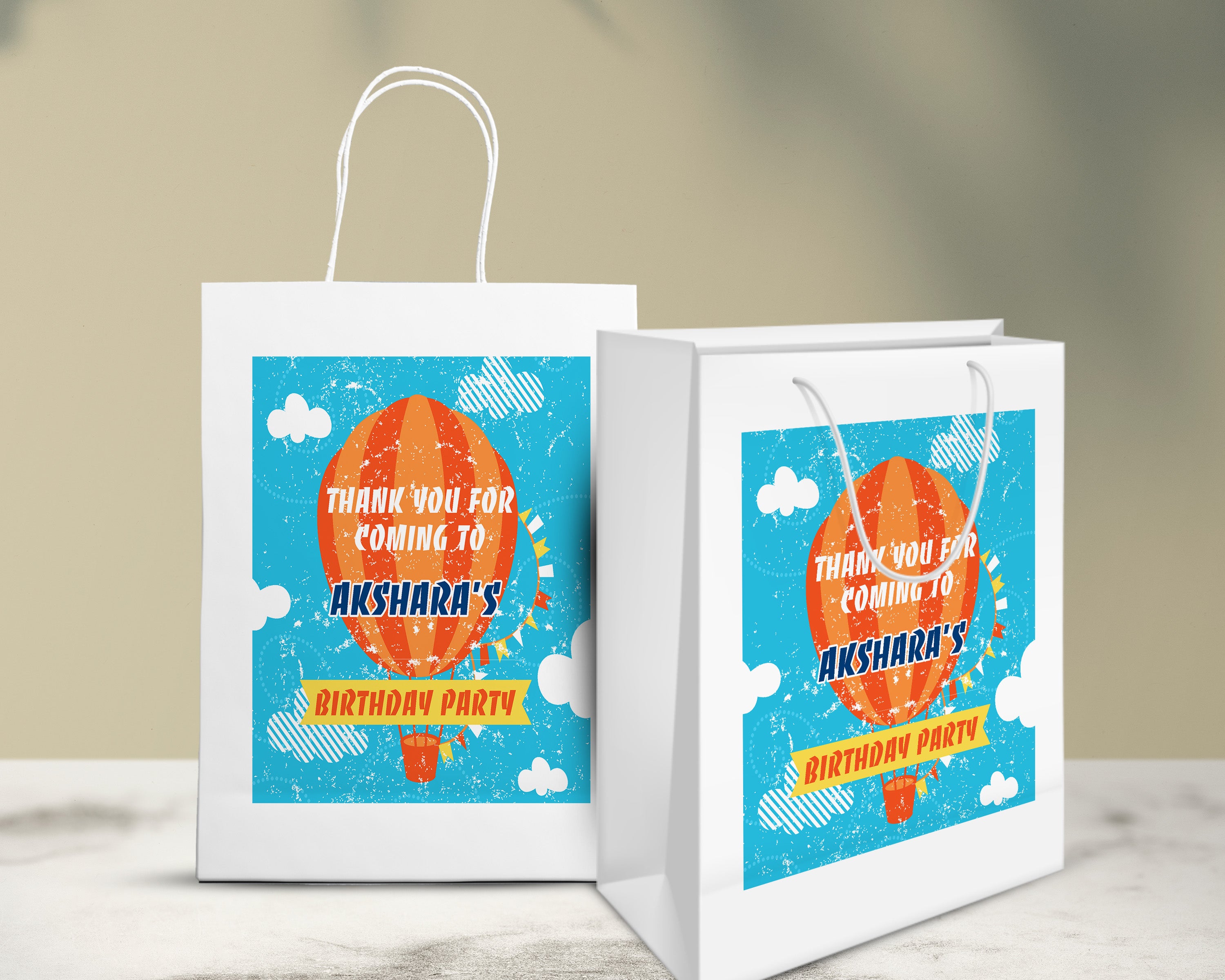 Hot Air Girl theme Oversized Return Gift Bag