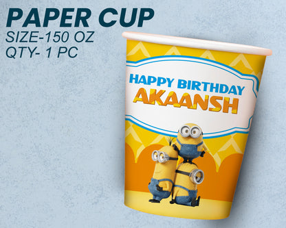 Minion Theme Party Cups and Plates Combo | Party Supplies India