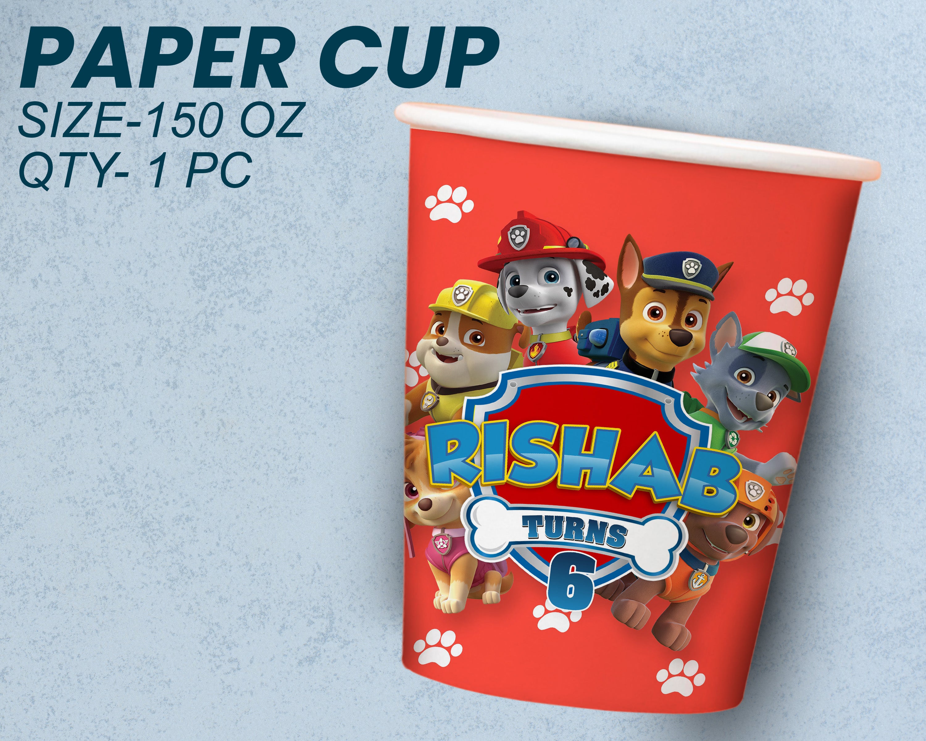 Paw Patrol Theme Party Cups and Plates Combo
