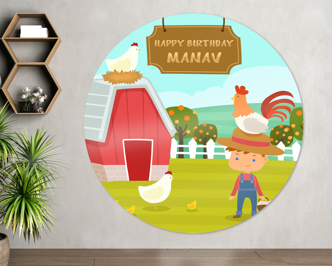 Farm Theme Customized Round Backdrop