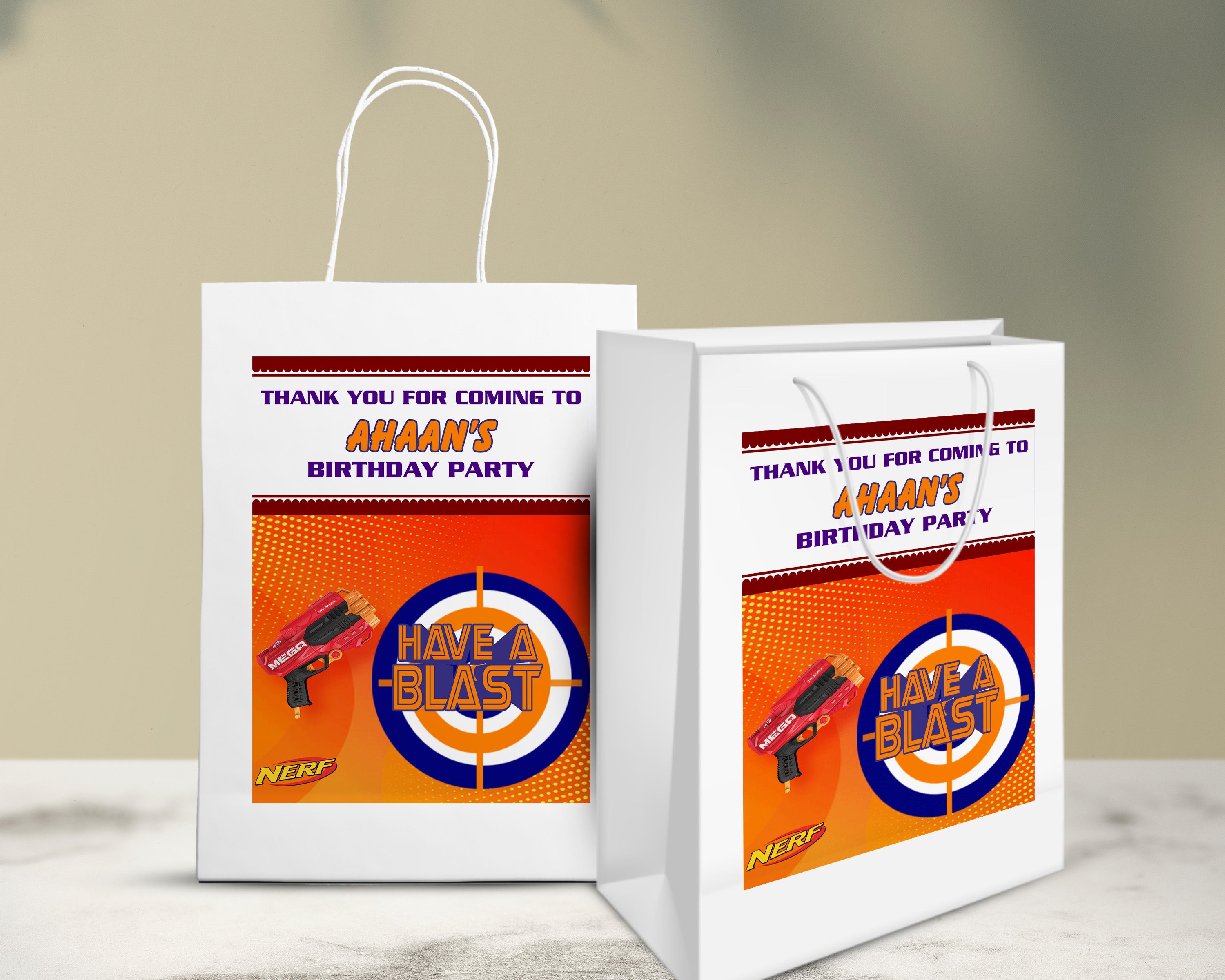 Nerf Theme Cutout Oversized Return Gift Bag