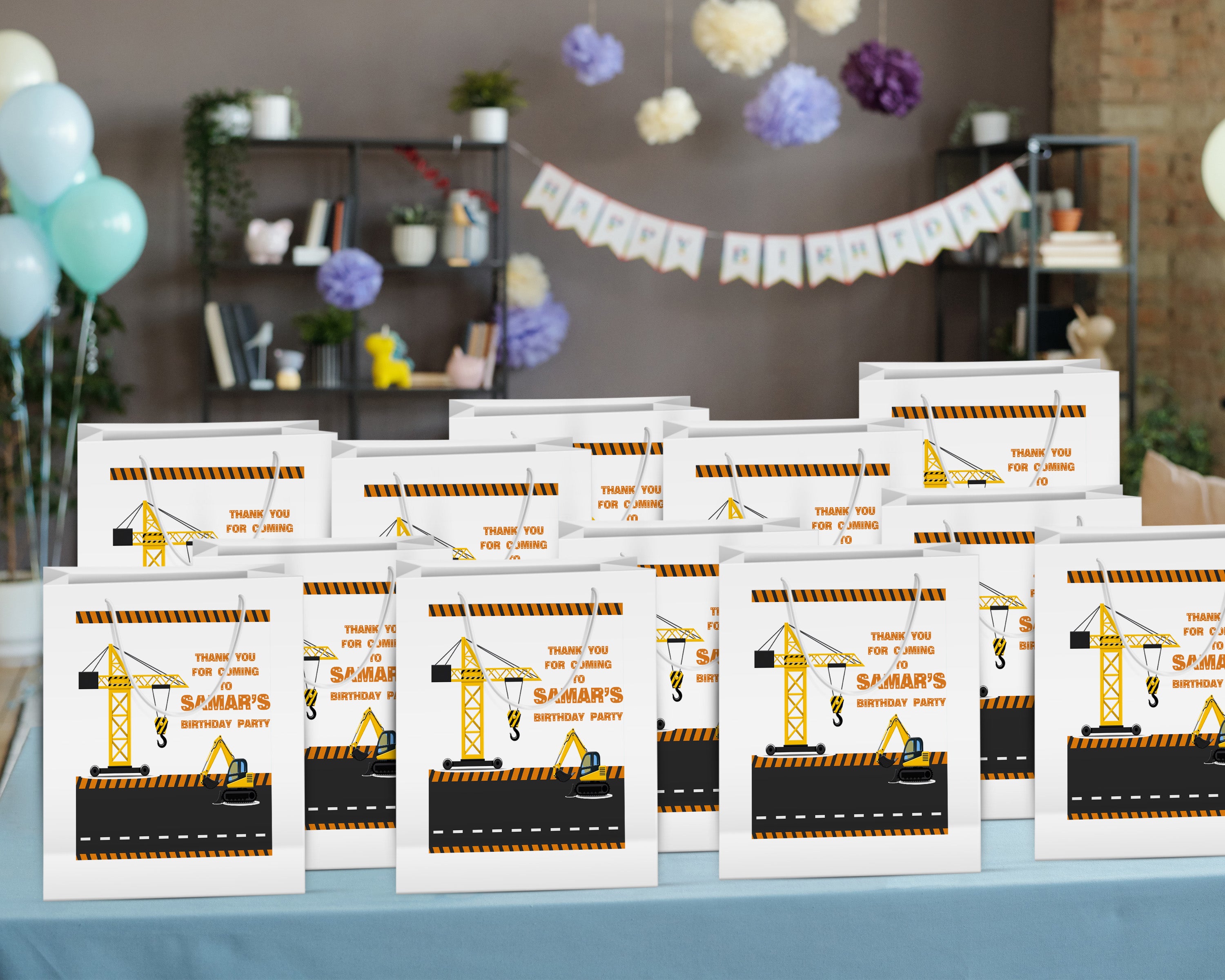 Construction Theme Oversized Return Gift Bag