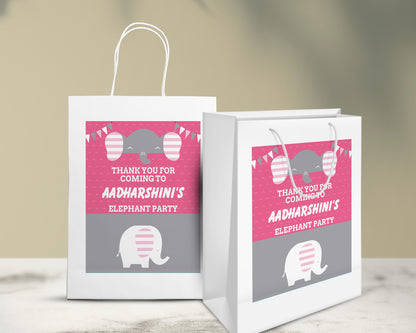 PSI Pink Elephant Theme Oversized Return Gift Bag