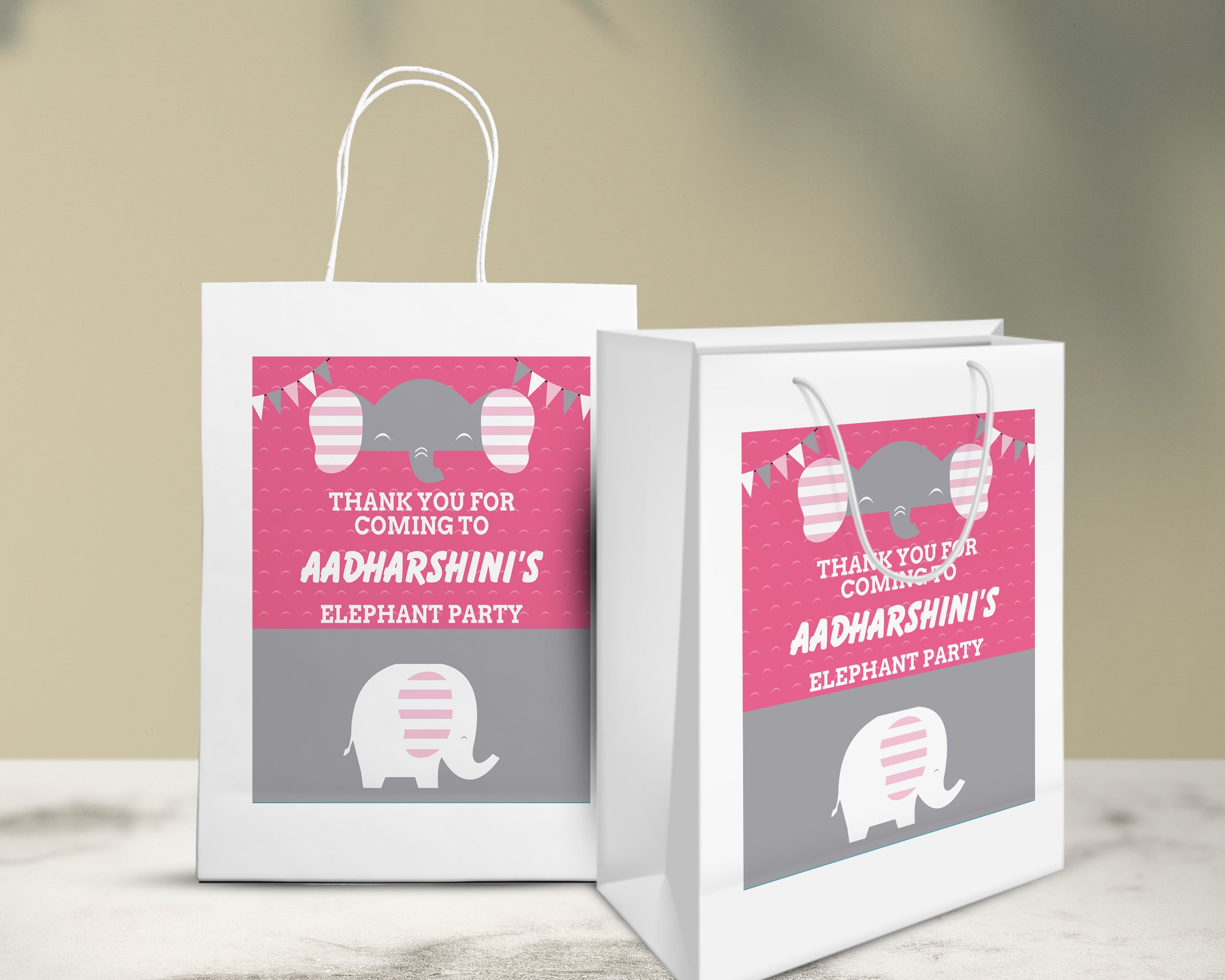 Pink Elephant Theme Oversized Return Gift Bag - image 5 of 5 | Party Supplies India