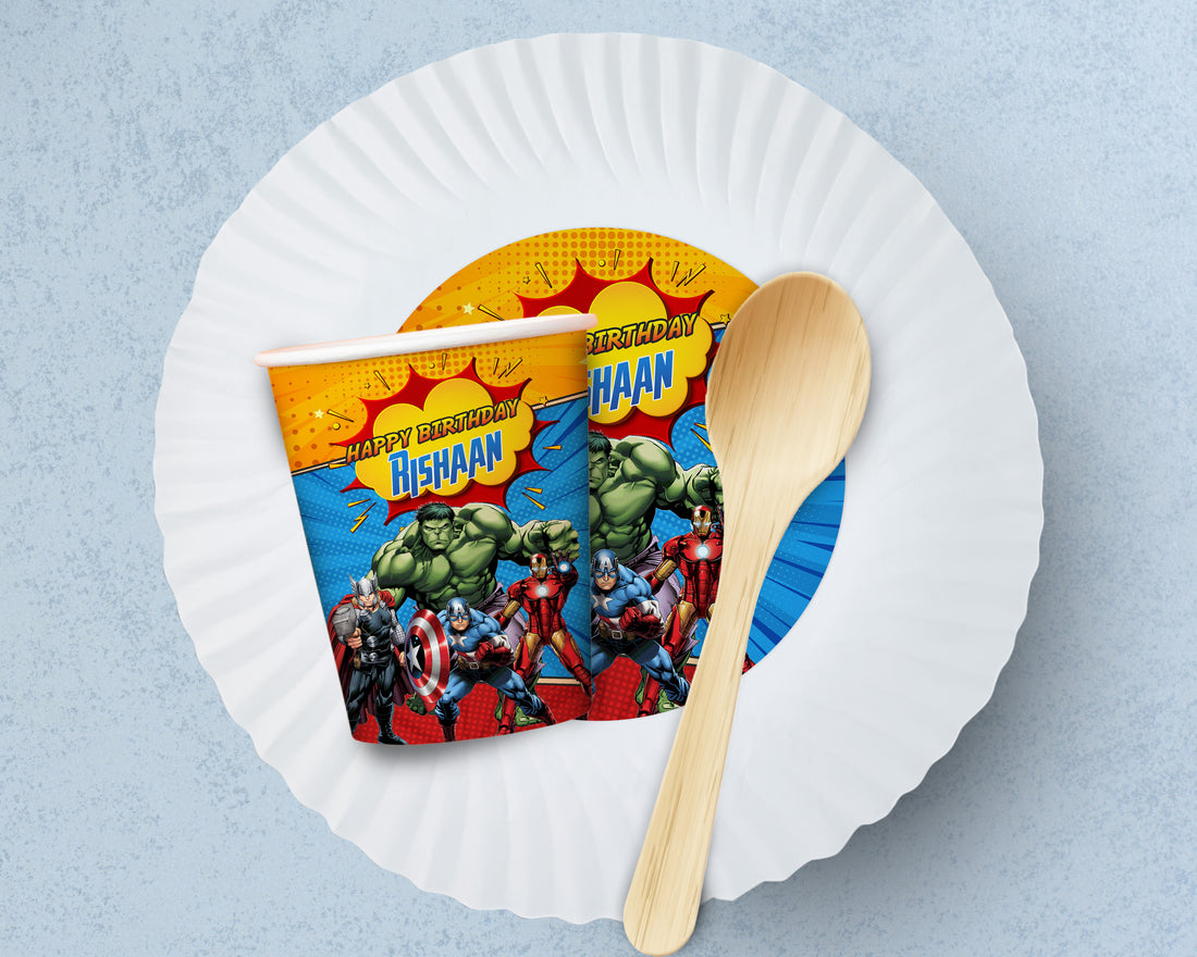 PSI Avengers Theme Party Cups and Plates Combo