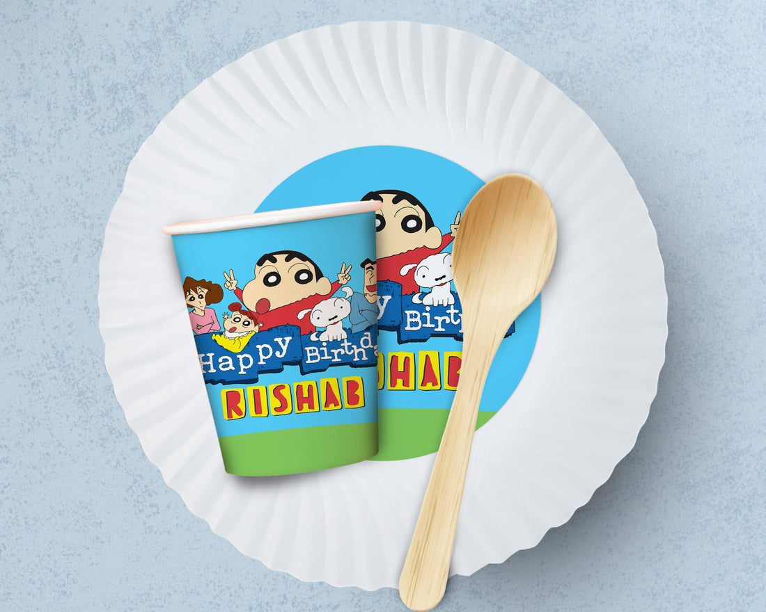 PSI Shinchan Theme Party Cups and Plates Combo