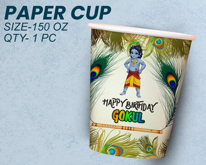 Little Krishna Theme Party Cups and Plates Combo