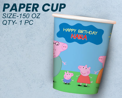 Peppa Pig Theme Party Cups and Plates Combo