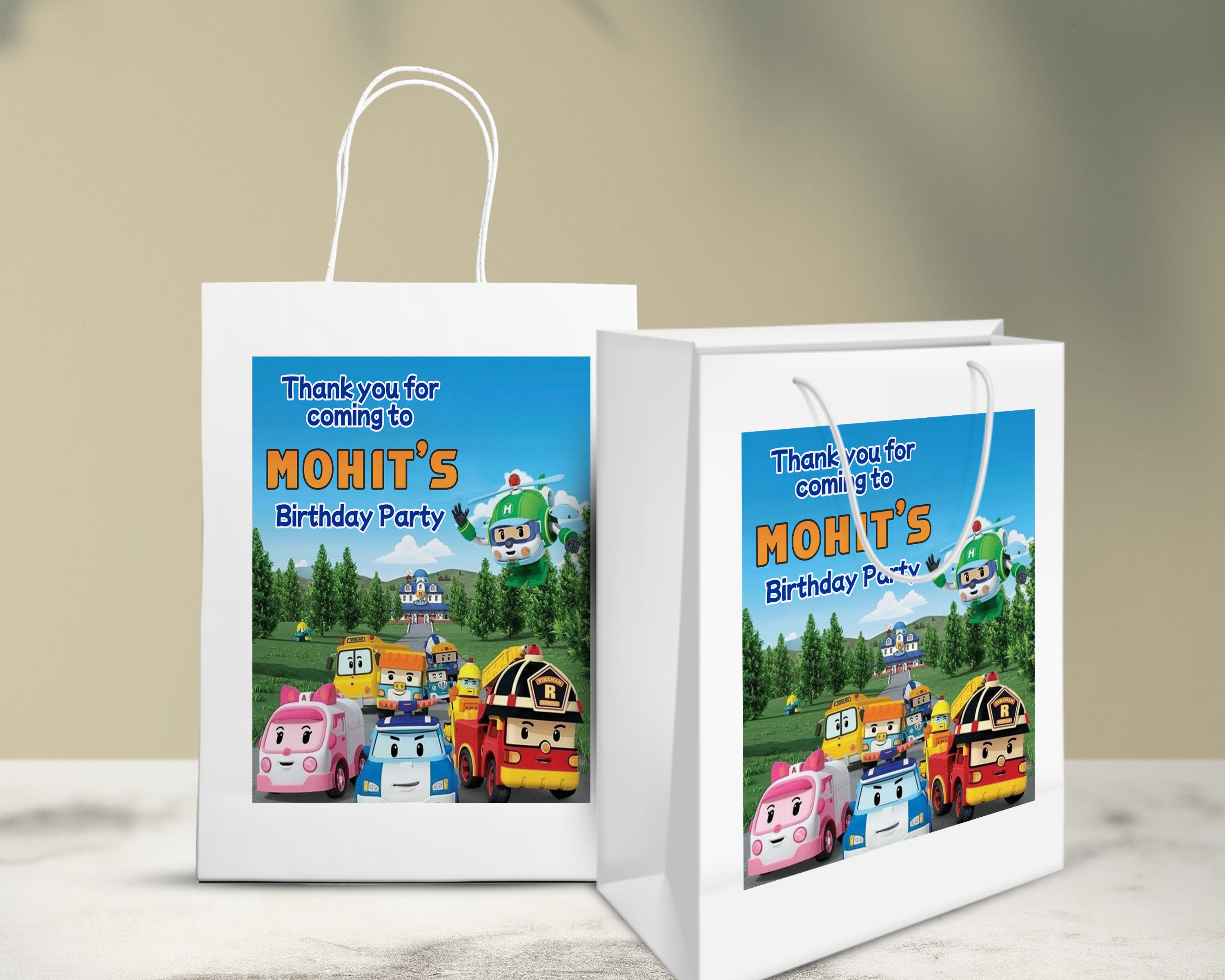 Robo Poli Theme Oversized Return Gift Bag - image 5 of 5 | Party Supplies India