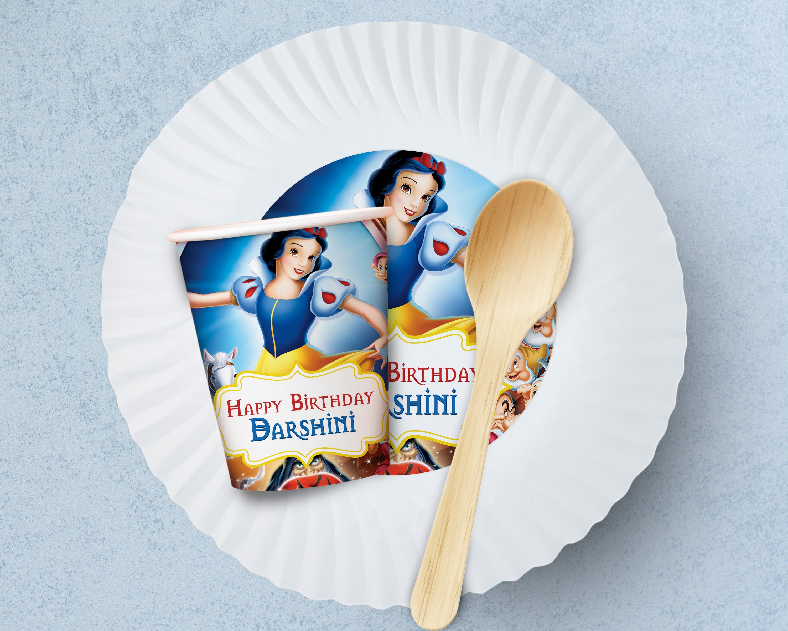 Snow and White Theme Party Cups and Plates Combo