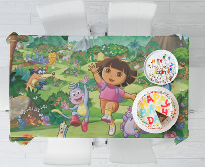 Dora The Explorer Theme Cake Tablecover