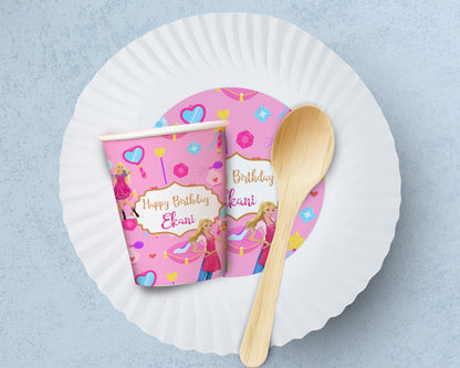 Barbie Theme Party Cups and Plates Combo
