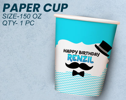 Little Man Theme Party Cups and Plates Combo