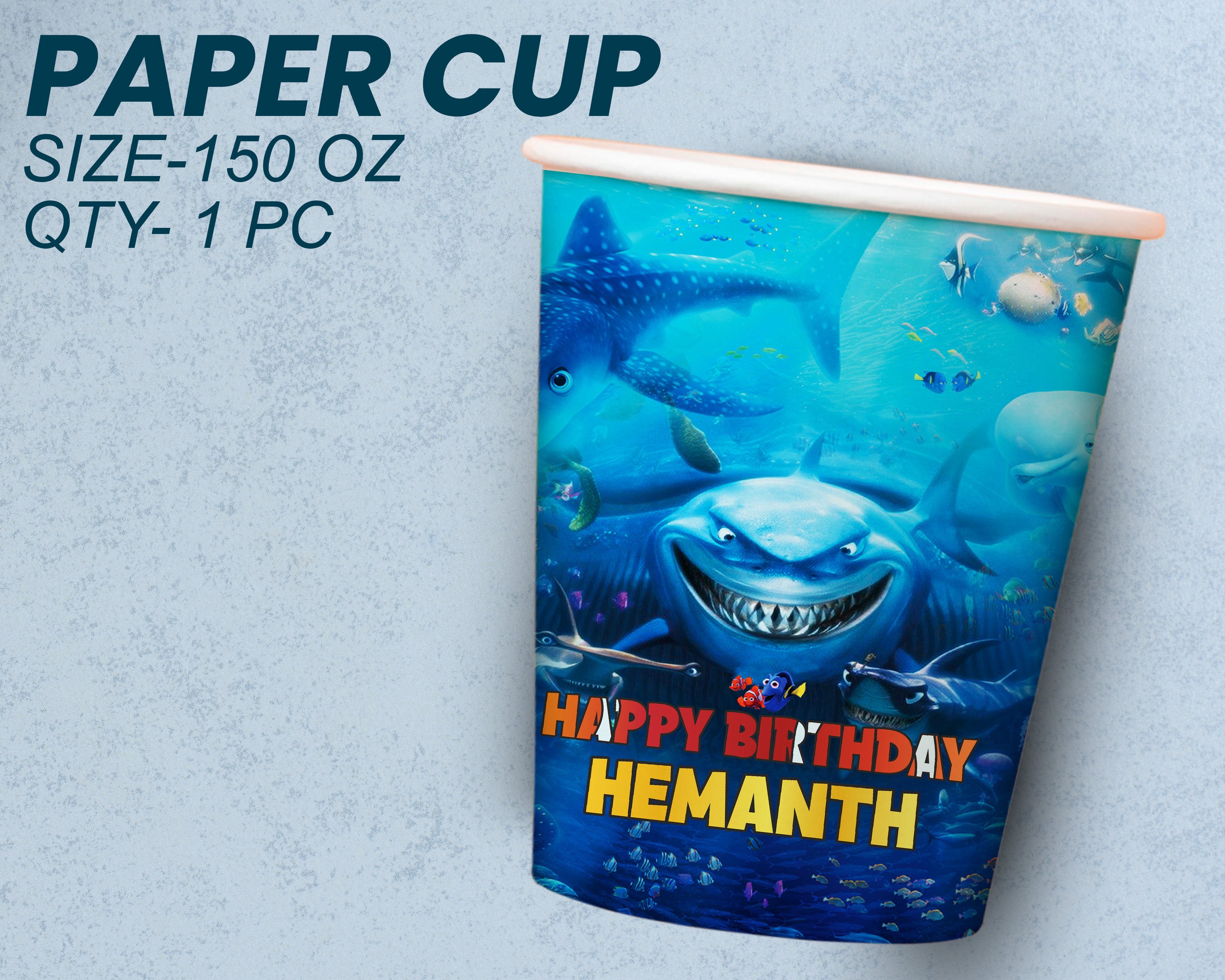 Nemo and Dory Theme Party Cups and Plates Combo