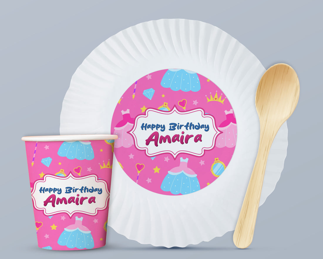 Princess Theme Party Cups and Plates Combo