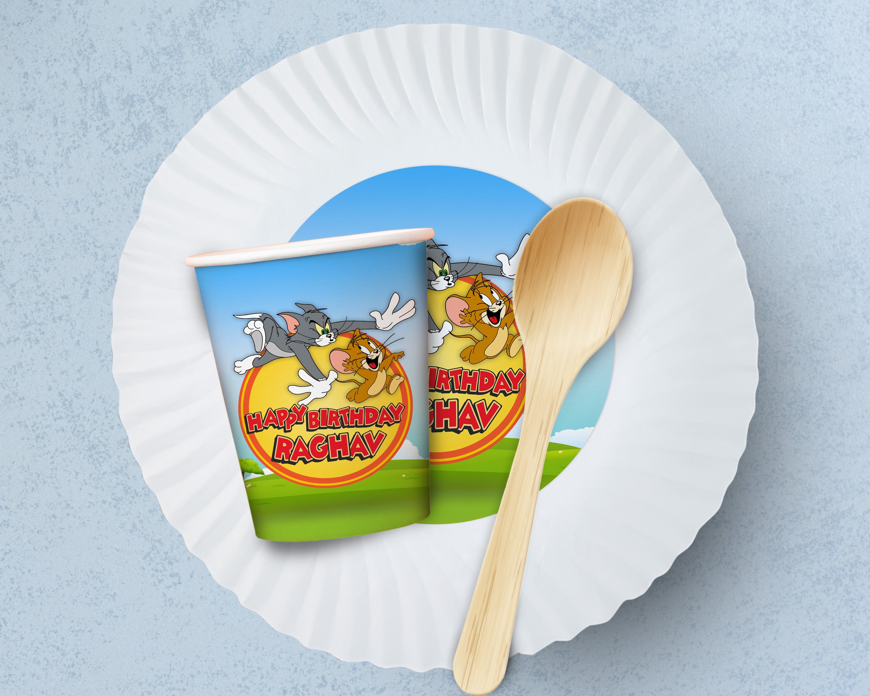 Tom and Jerry Theme Party Cups and Plates Combo
