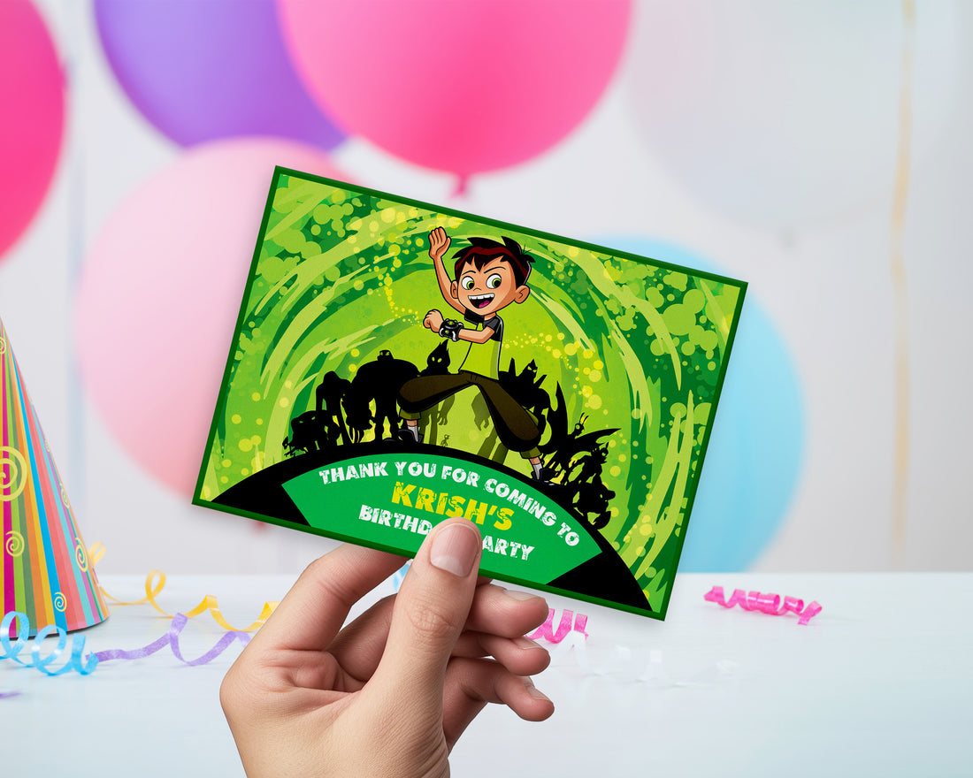 Ben 10 Theme Thank You Card