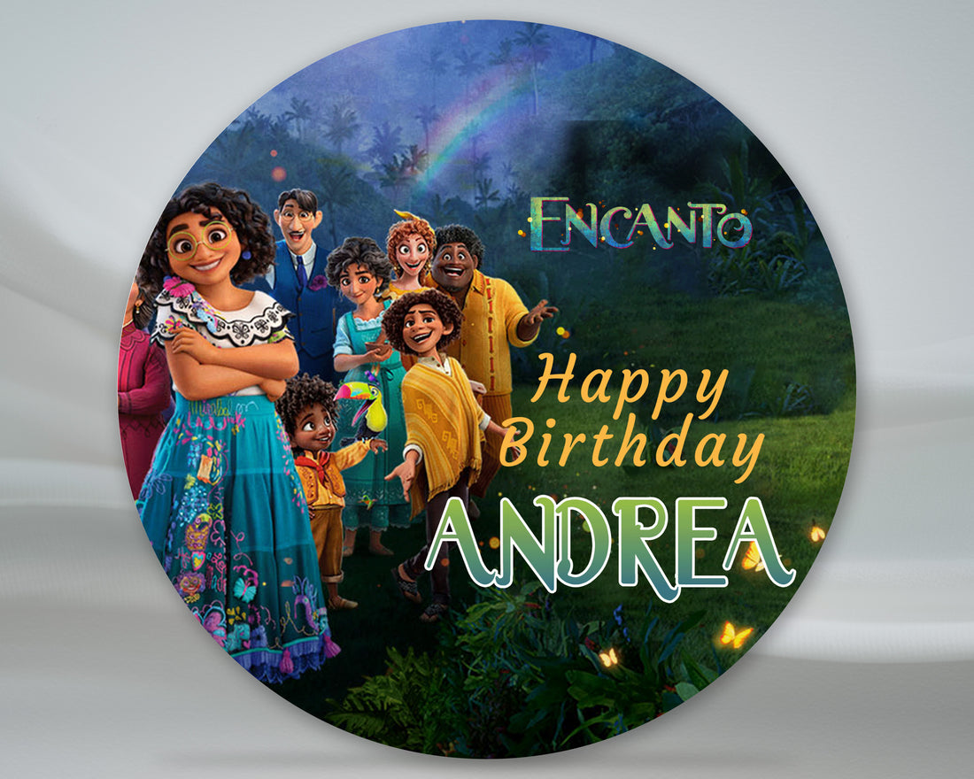 Encanto Theme Personalized Round Backdrop
