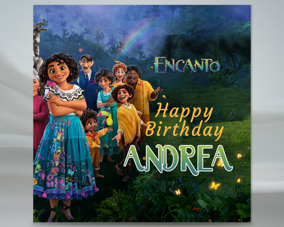 Encanto Theme Personalized Square Backdrop