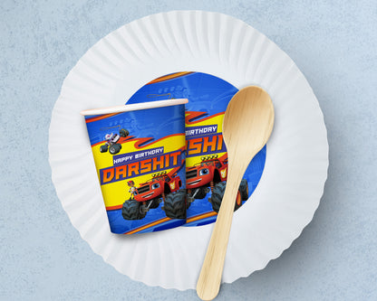 Blaze and the Monster Theme Party Cups and Plates Combo