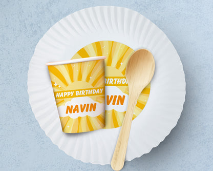 Sunshine Theme Party Cups and Plates Combo