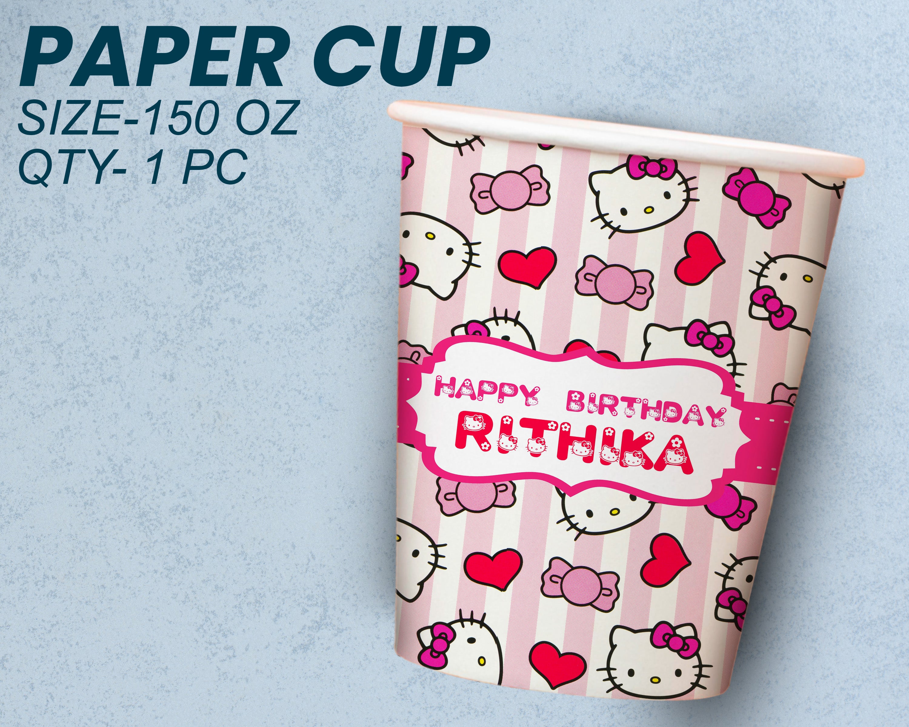 Hello Kitty Theme Party Cups and Plates Combo