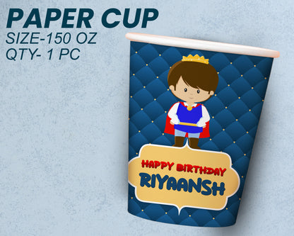 Prince Theme Party Cups and Plates Combo