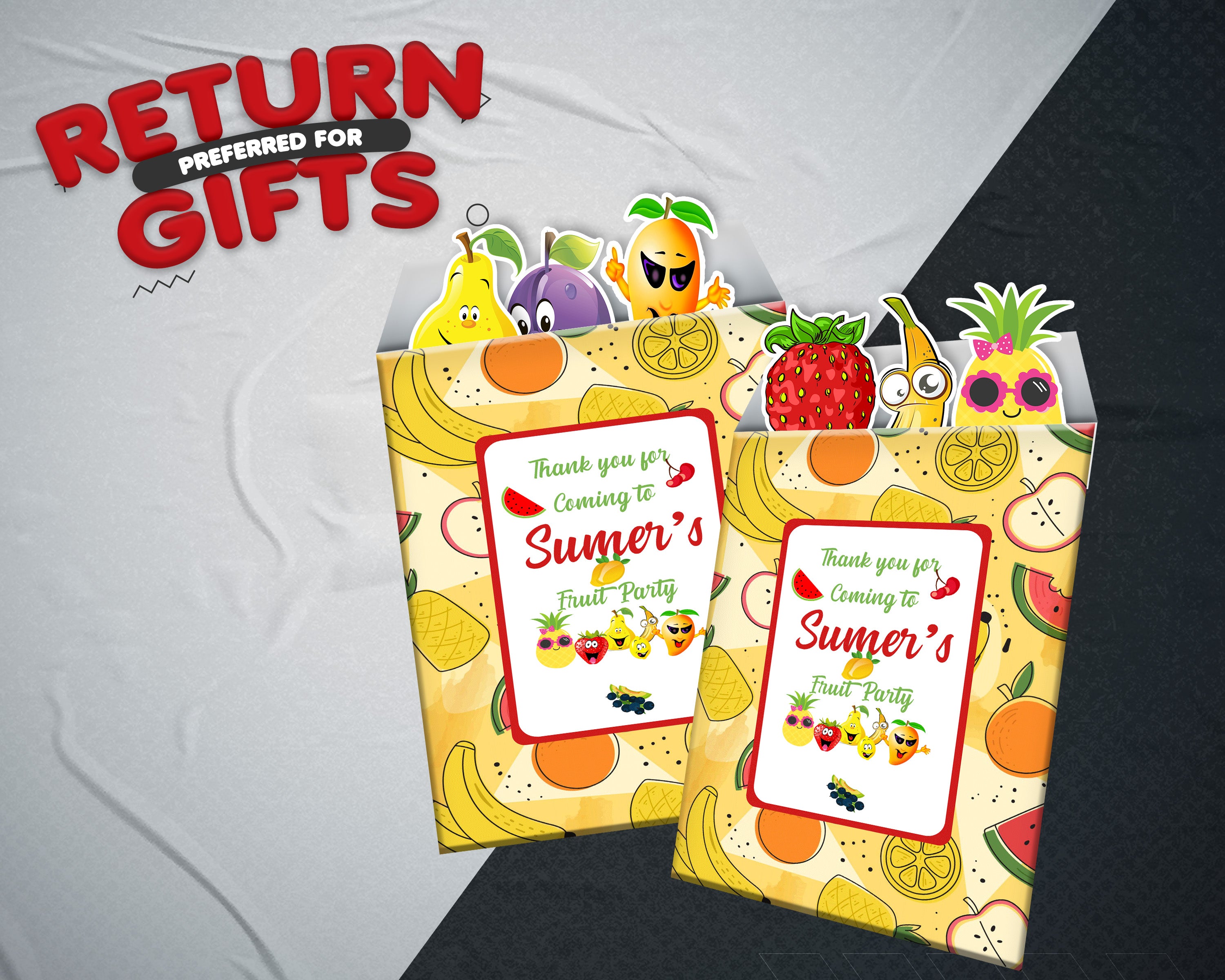 Fruits Theme Mini Magnetic Return Gift Pack