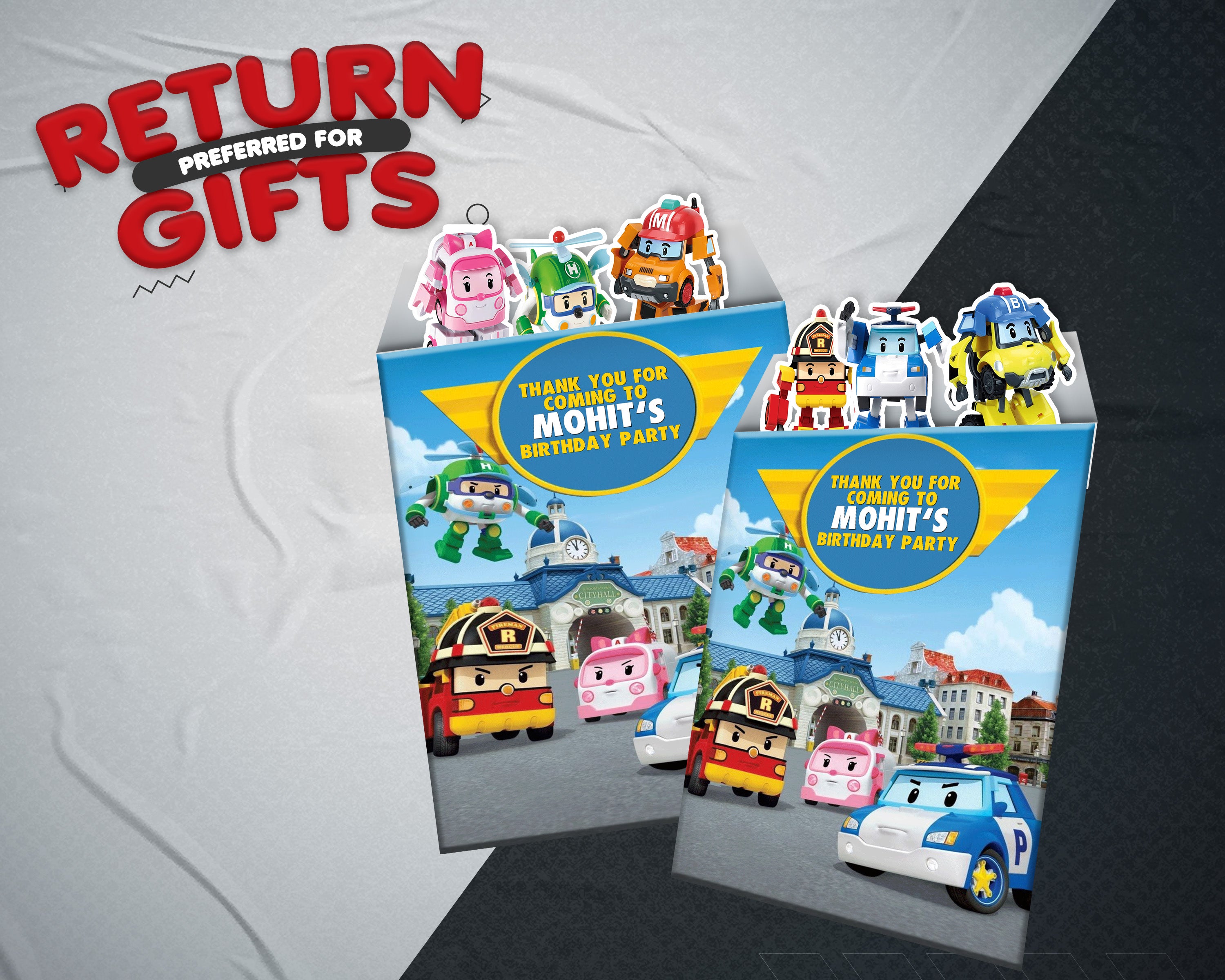 Robo Poli Theme Mini Magnetic Return Gift Pack