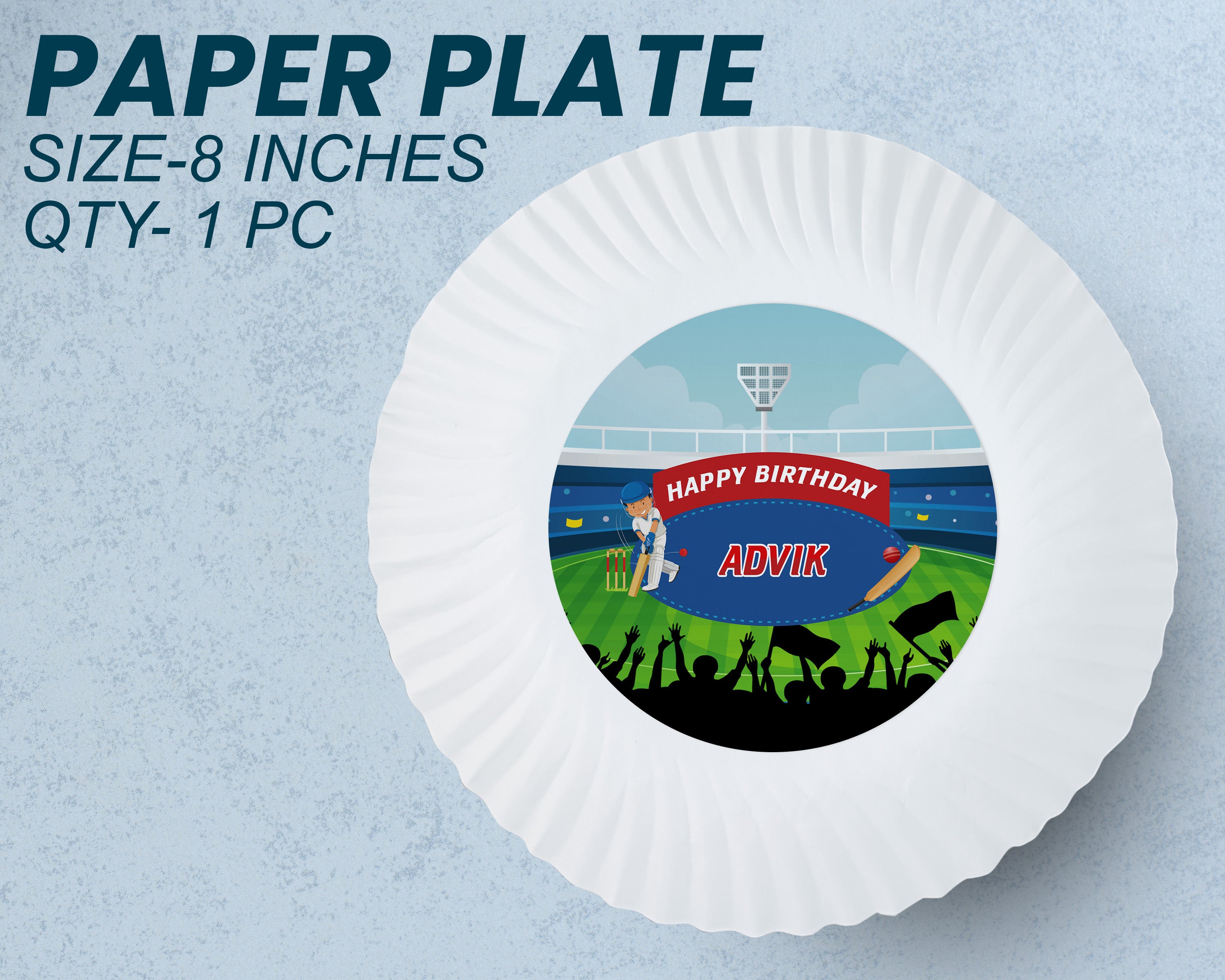 PSI Cricket Theme Party Cups and Plates Combo
