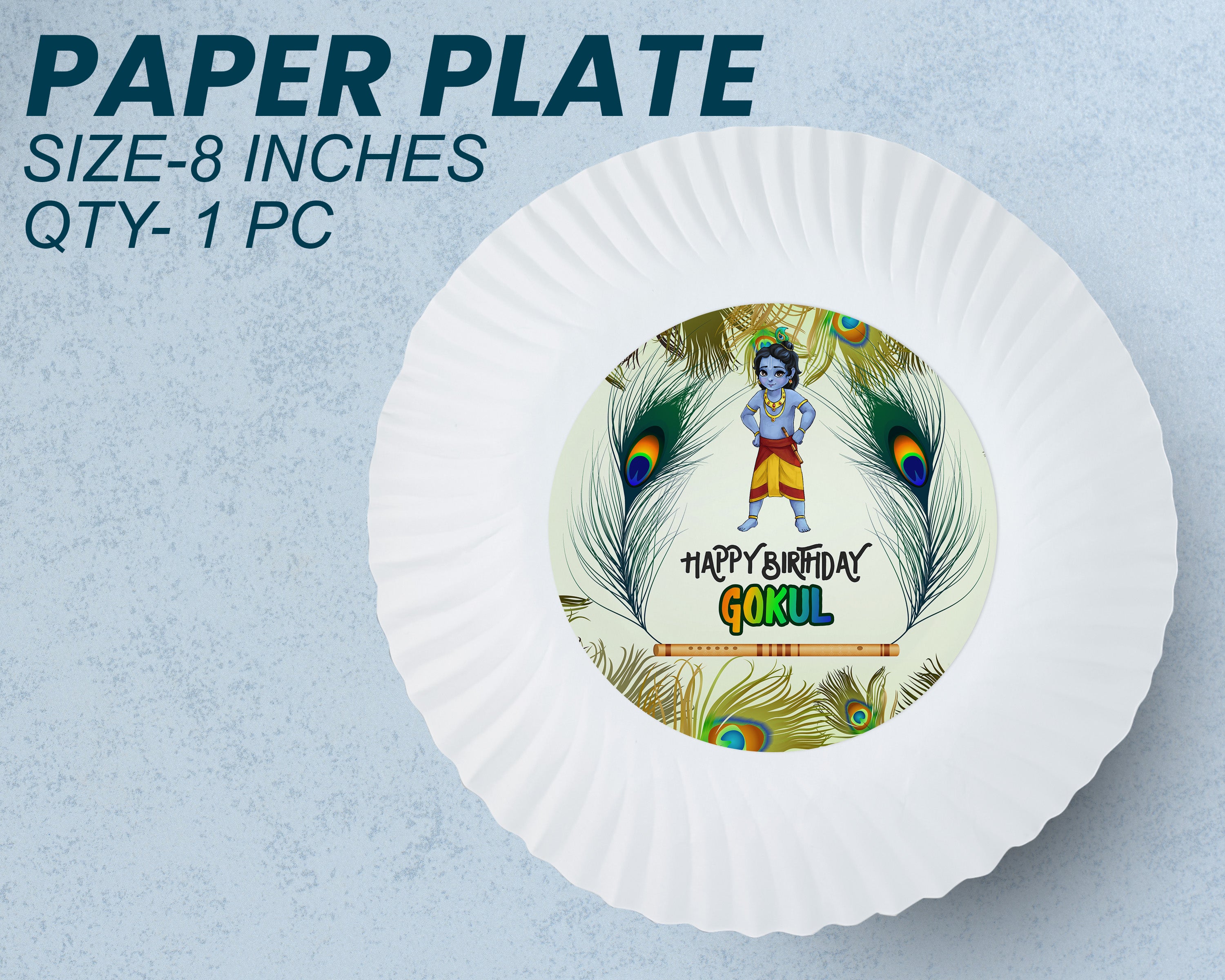 Little Krishna Theme Party Cups and Plates Combo