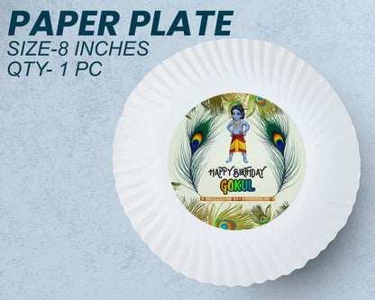 PSI Little Krishna Theme Party Cups and Plates Combo