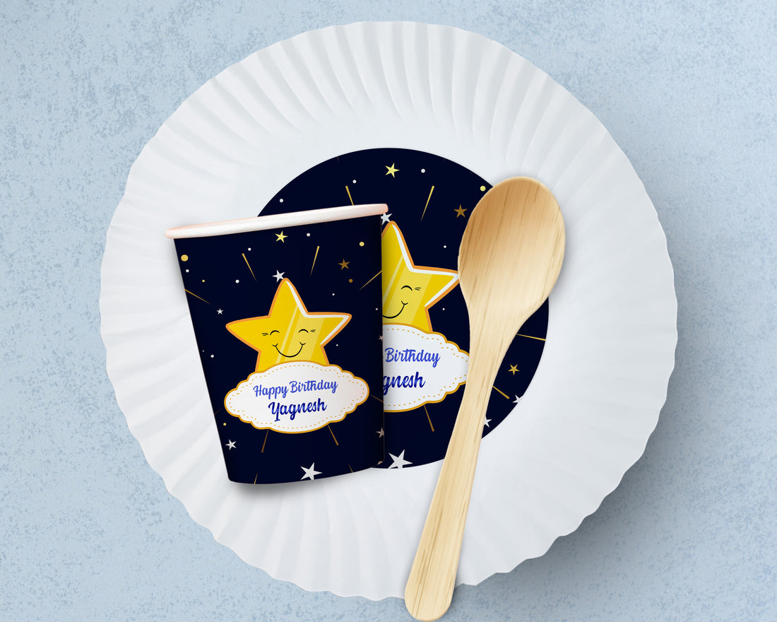 PSI Twinkle Twinkle Little Star Theme Party Cups and Plates Combo
