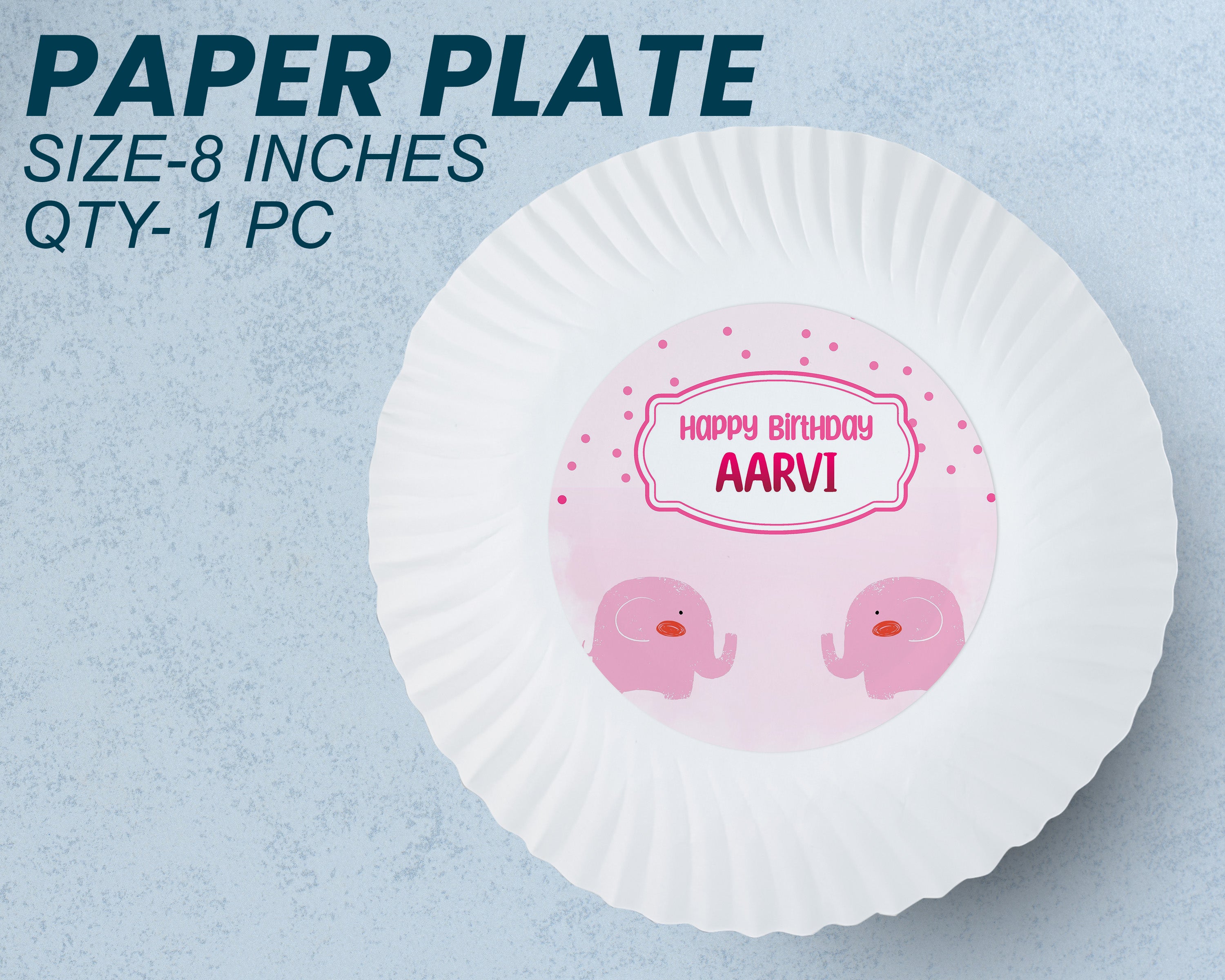 Pink Elephant Theme Party Cups and Plates Combo
