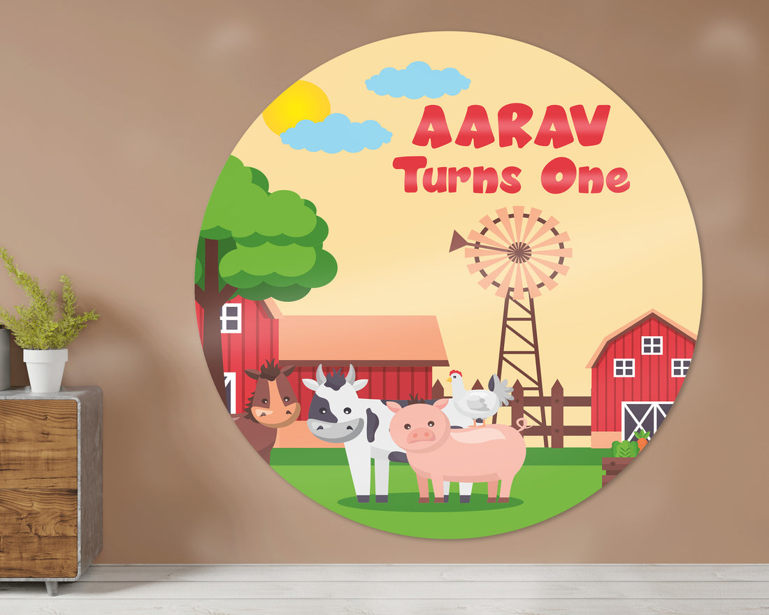 Farm Theme Round Backdrop