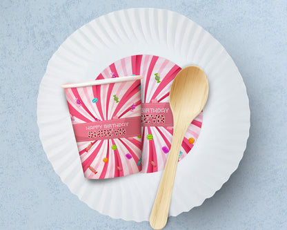 Candy Theme Party Cups and Plates Combo