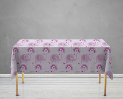 Pink Eelephant Theme Cake Tablecover