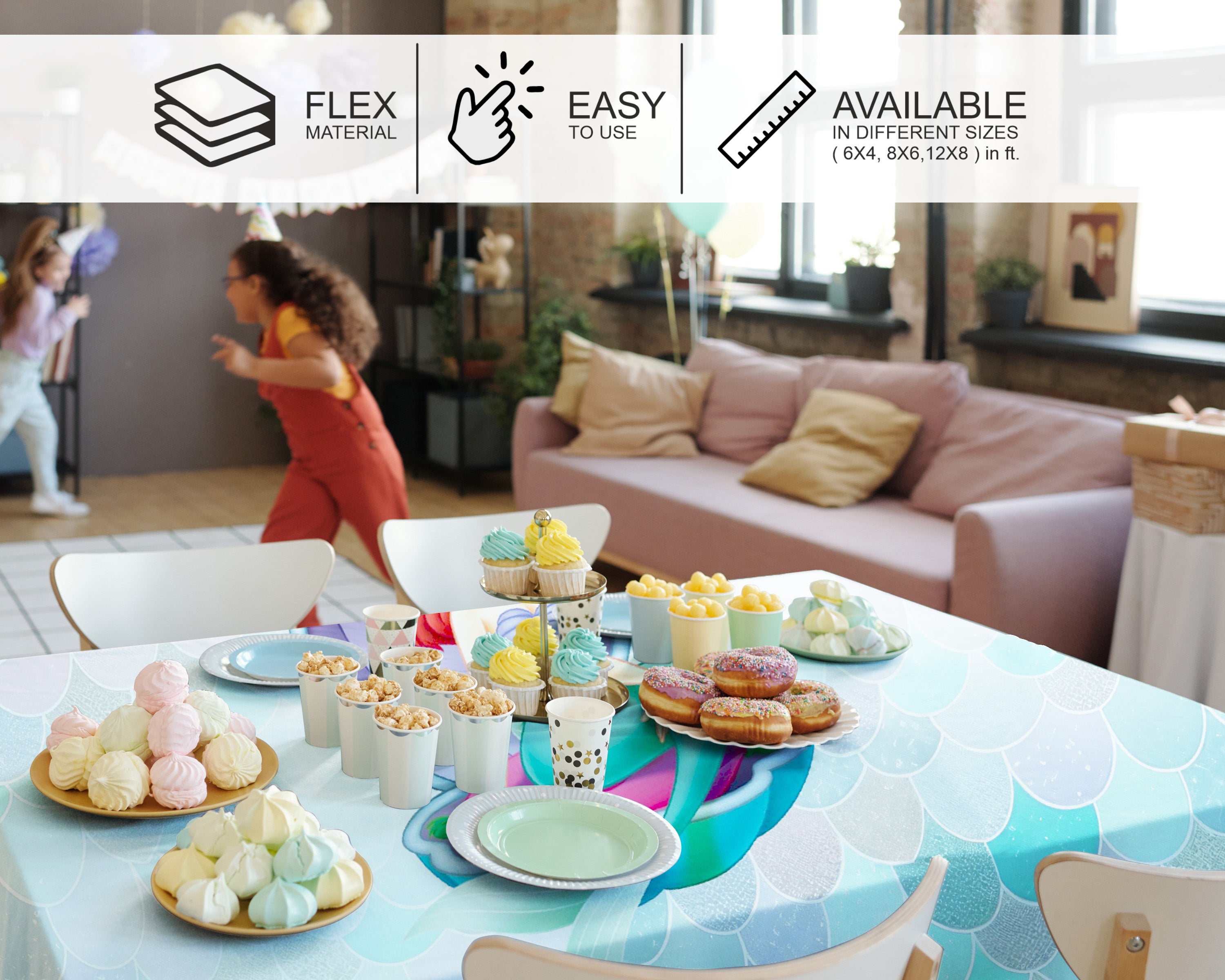 Mermaid Theme Cake Tablecover