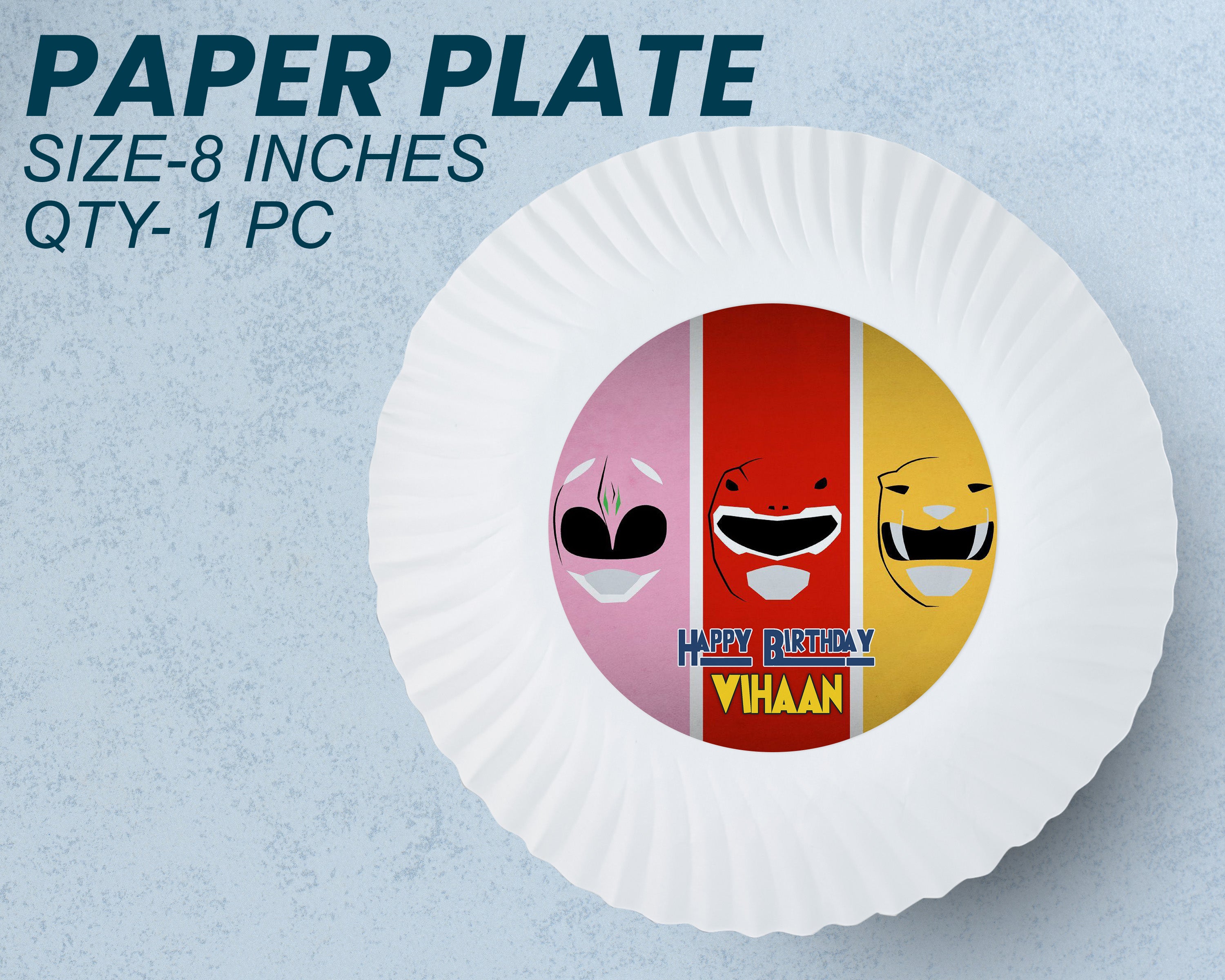 Power Rangers Theme Paper Plates and Cup Combo
