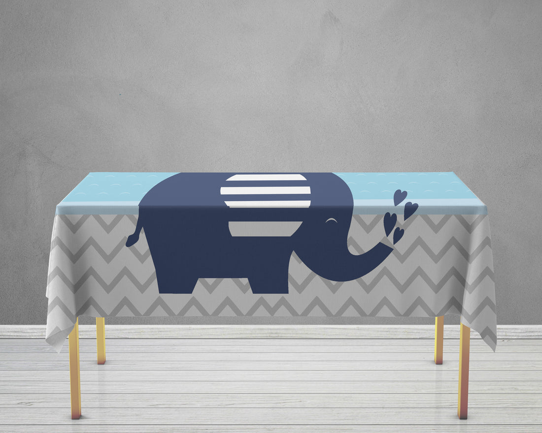 PSI Blue Elephant Theme Cake Tablecover